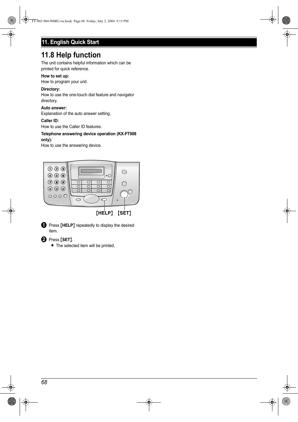 инструкция факс panasonic kx ft902