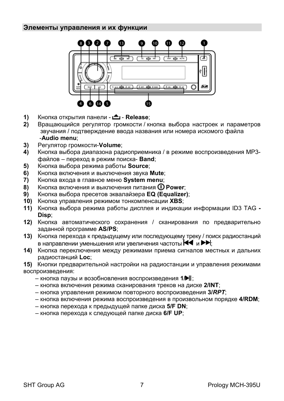 Автомагнитола prology mch 365u инструкция