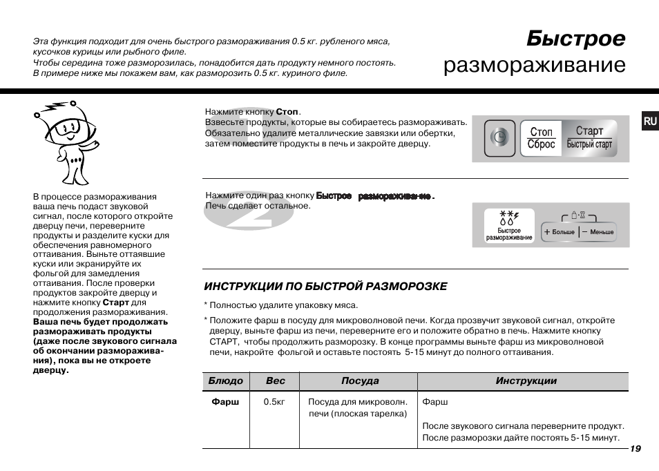 Разморозка в микроволновке