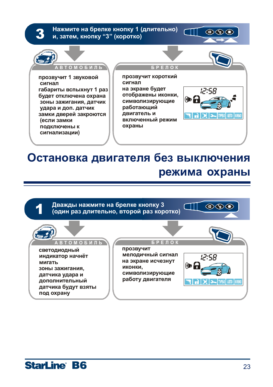 Starline без дисплея инструкция