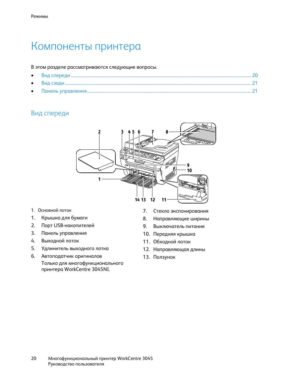 Как включить принтер workcentre 3045