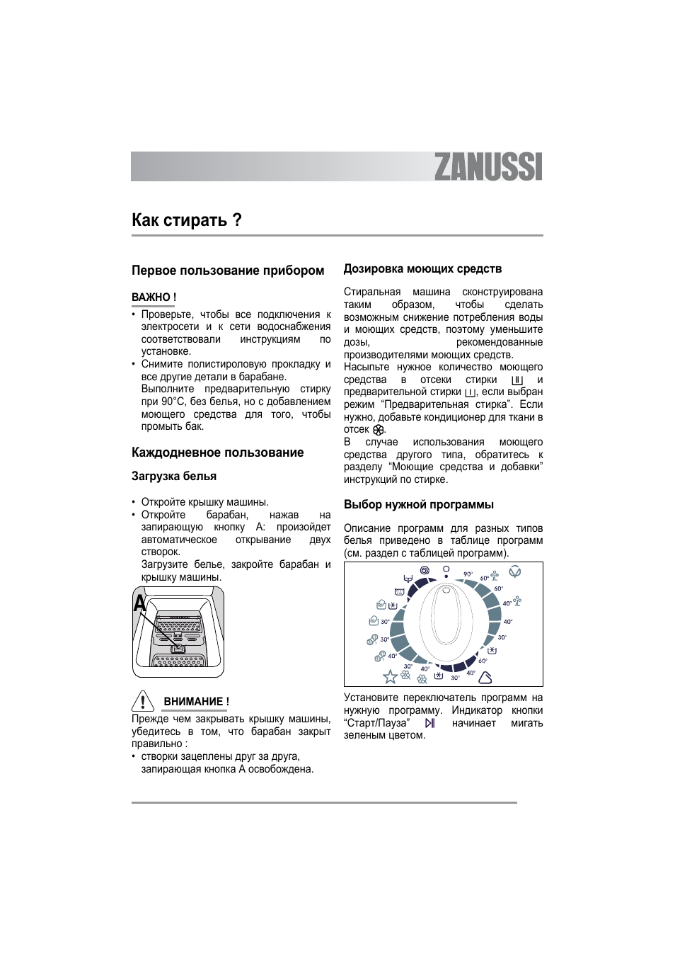 Занусси стиральная машина zwy 180 инструкция