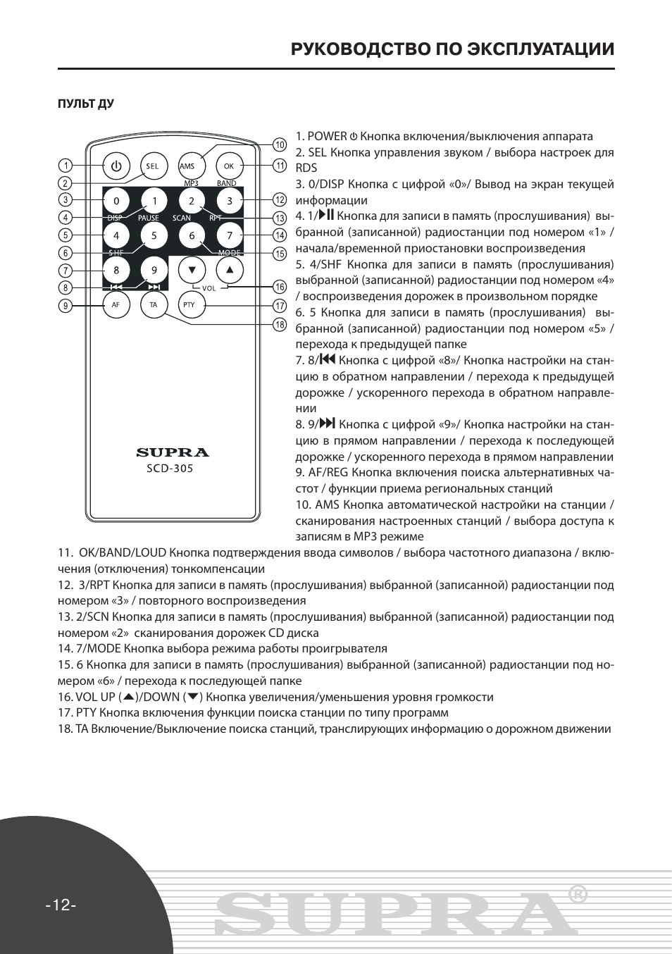 Автомагнитола supra scd 117 инструкция скачать