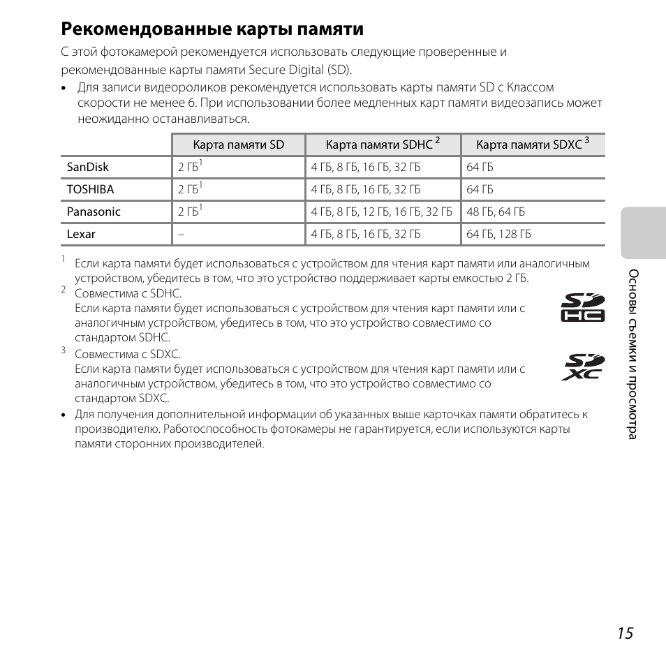 Данная карта может использоваться только в устройствах с поддержкой sdxc