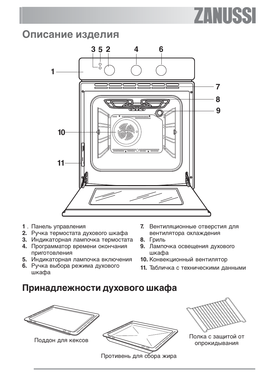 Электрический духовой шкаф Zanussi ZOB 561 XQ