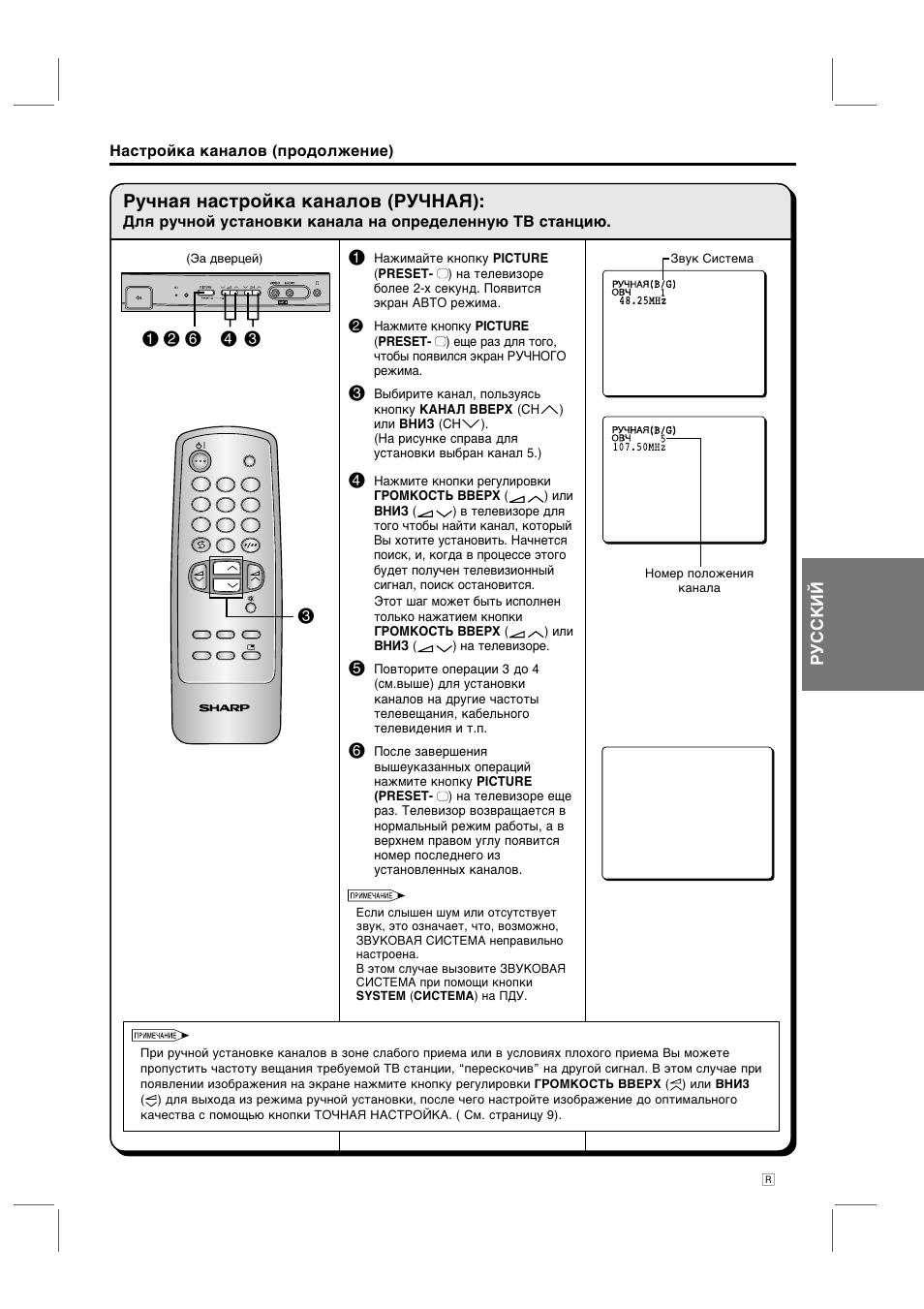 Настройка телевизора шарп старого образца с телевизора