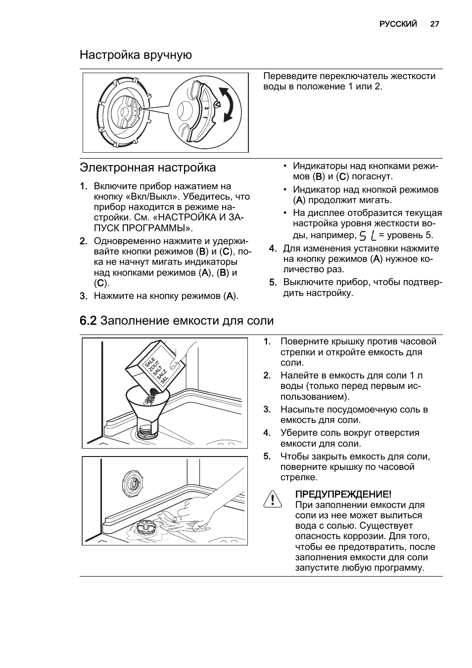 AEG посудомойка инструкция инструкция. Рубин ручная настройка по программе.