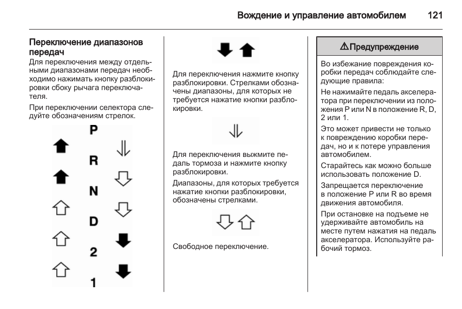 Диапазон передачи. Как разблокировать стрелку.