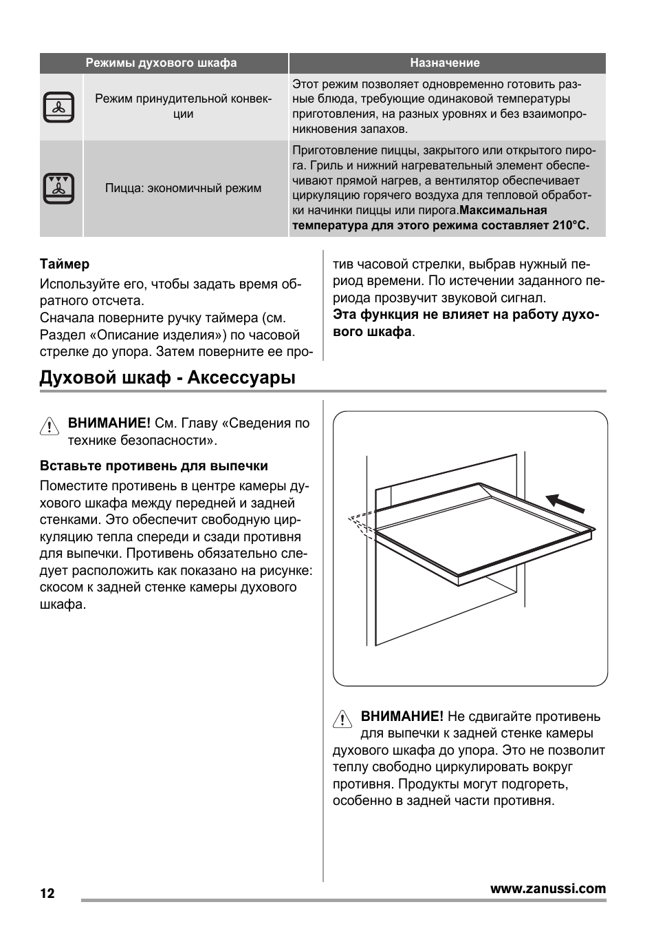 духовка занусси режим пицца фото 101