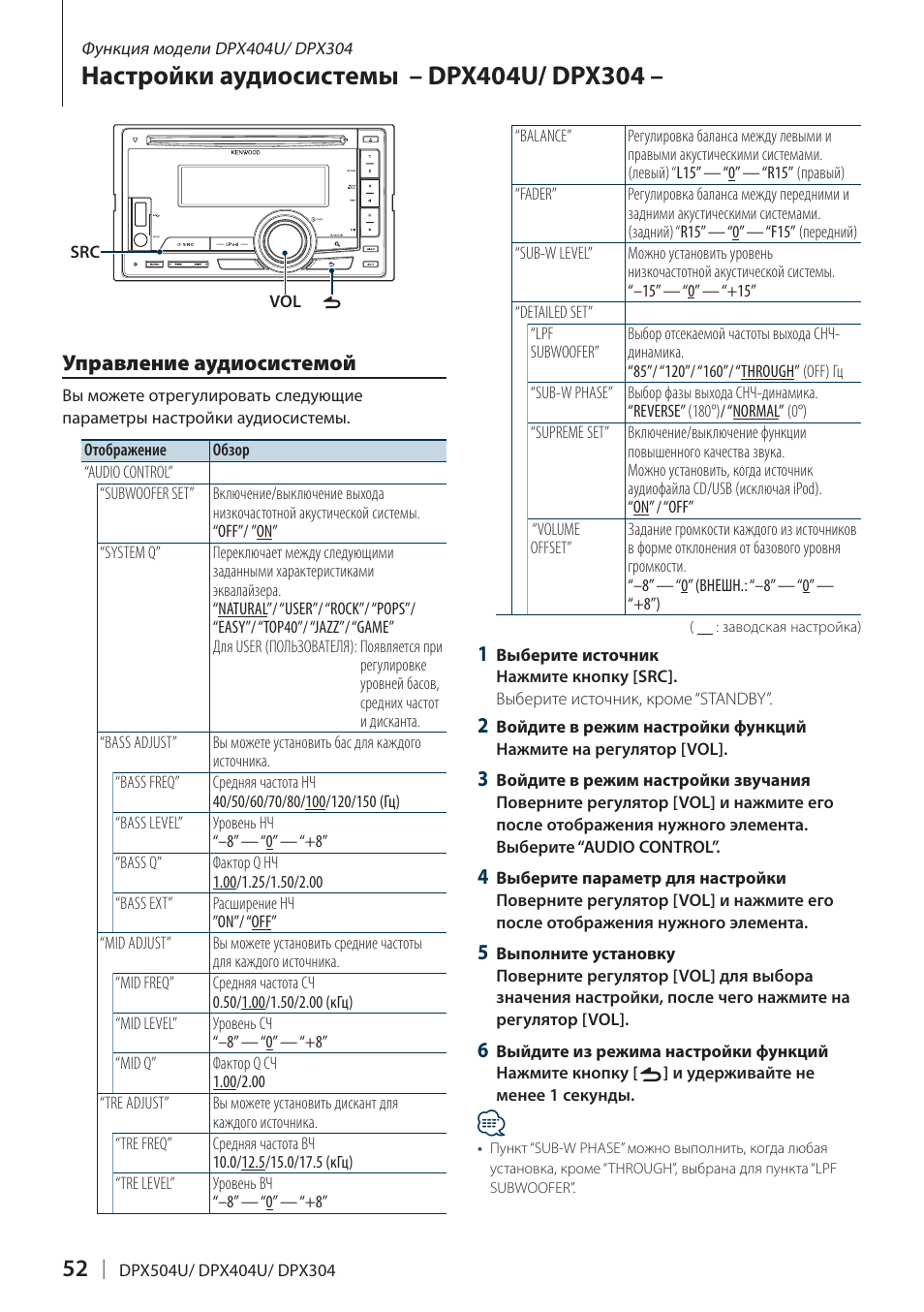 Магнитола кенвуд dpx504u инструкция