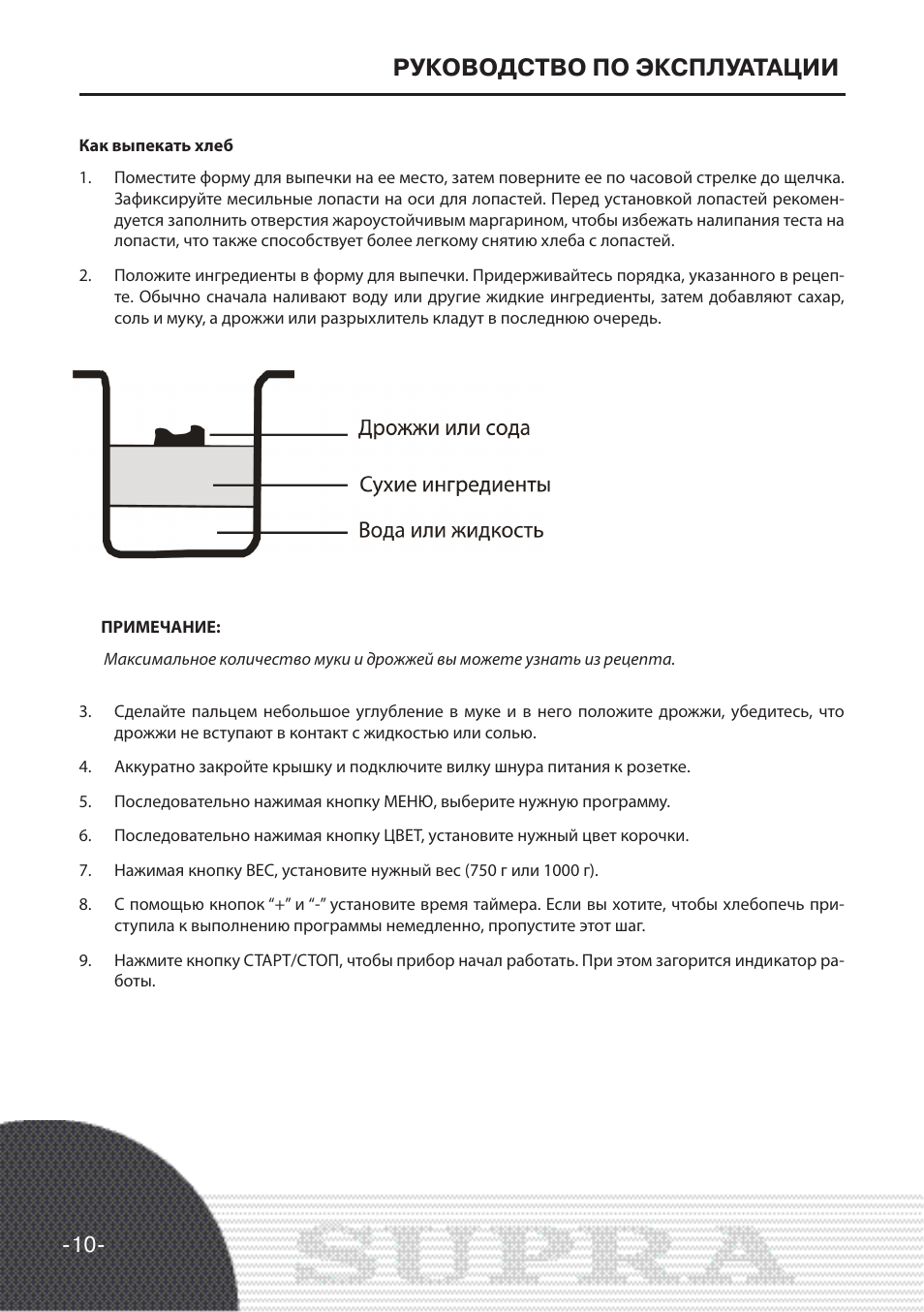 Хлебопечка supra bms-150 тесто рецепт
