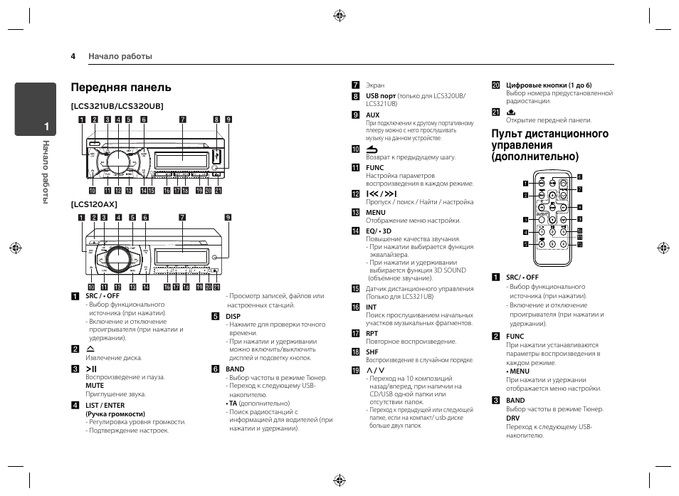 Инструкция автомагнитолы lg lcs320ub