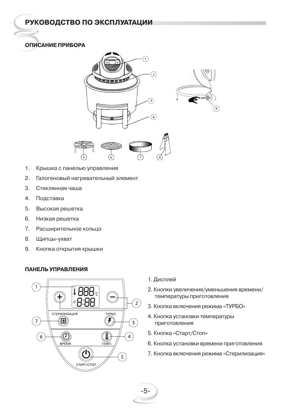 Аэрогриль Mystery MCO-1505 схема