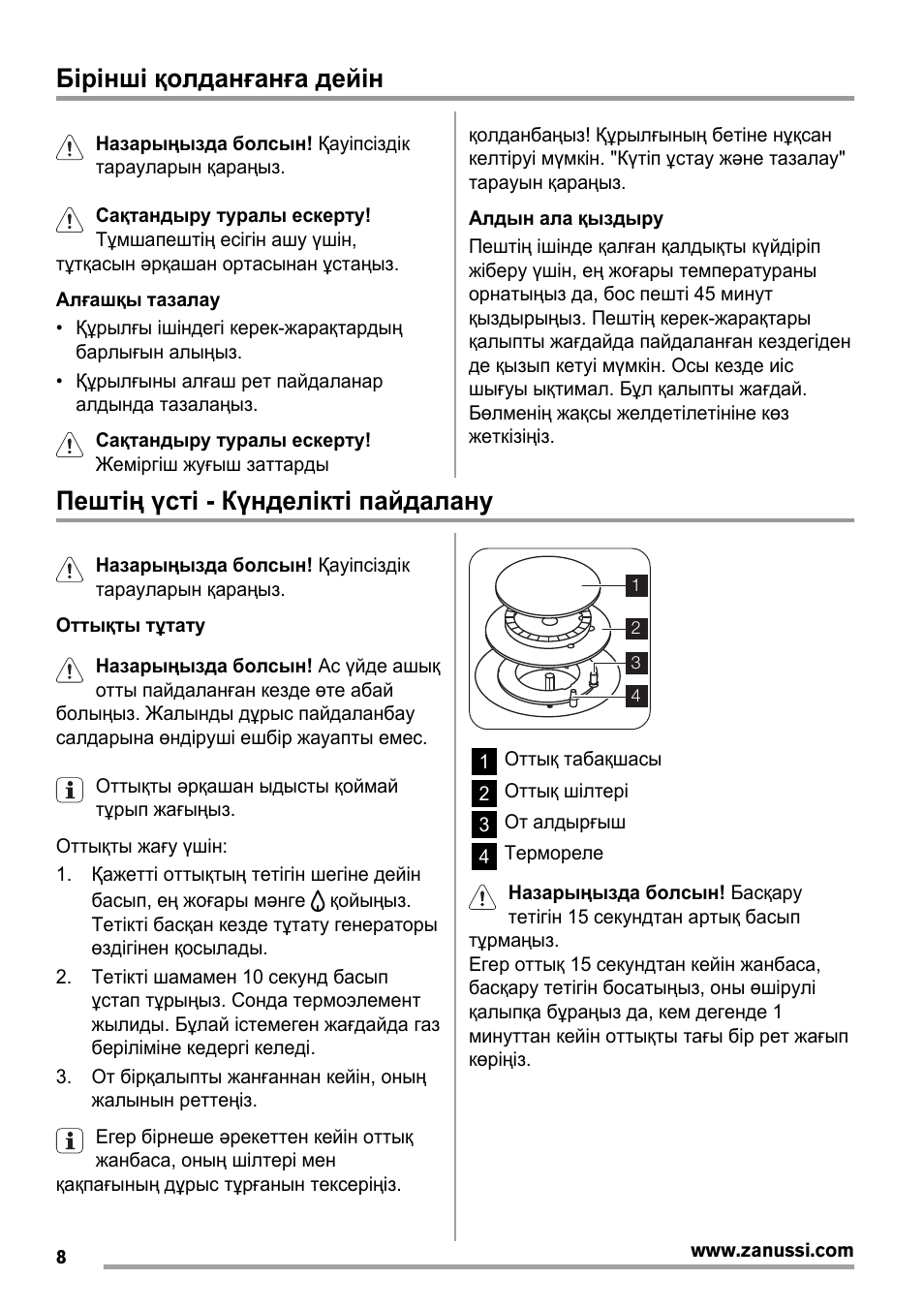 Газовая плита занусси инструкция. Газовая плита Зануси z66 xes.