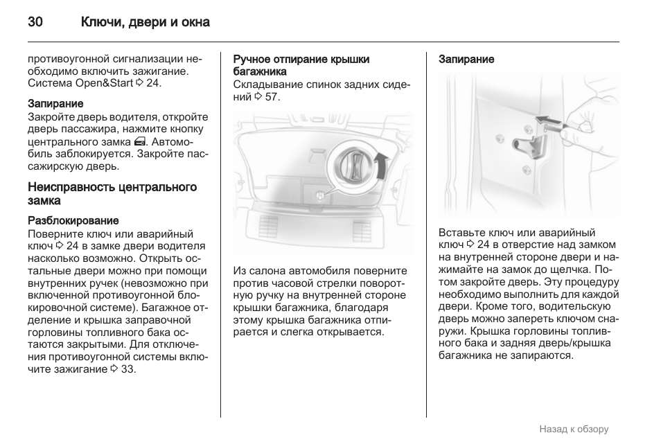 Опель зафира заблокировались все двери