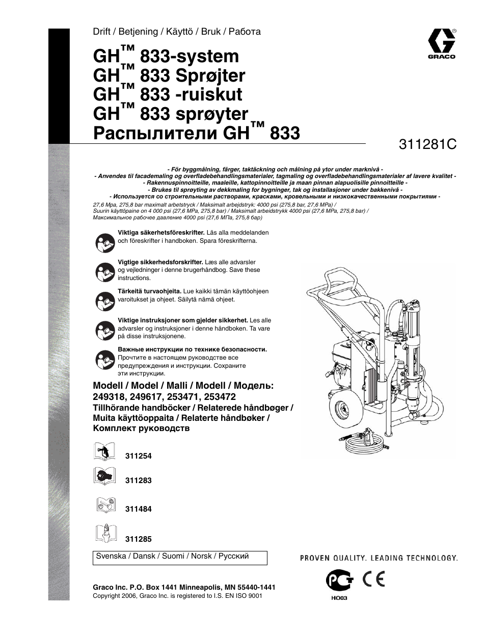 Graco GH 833 инструкция