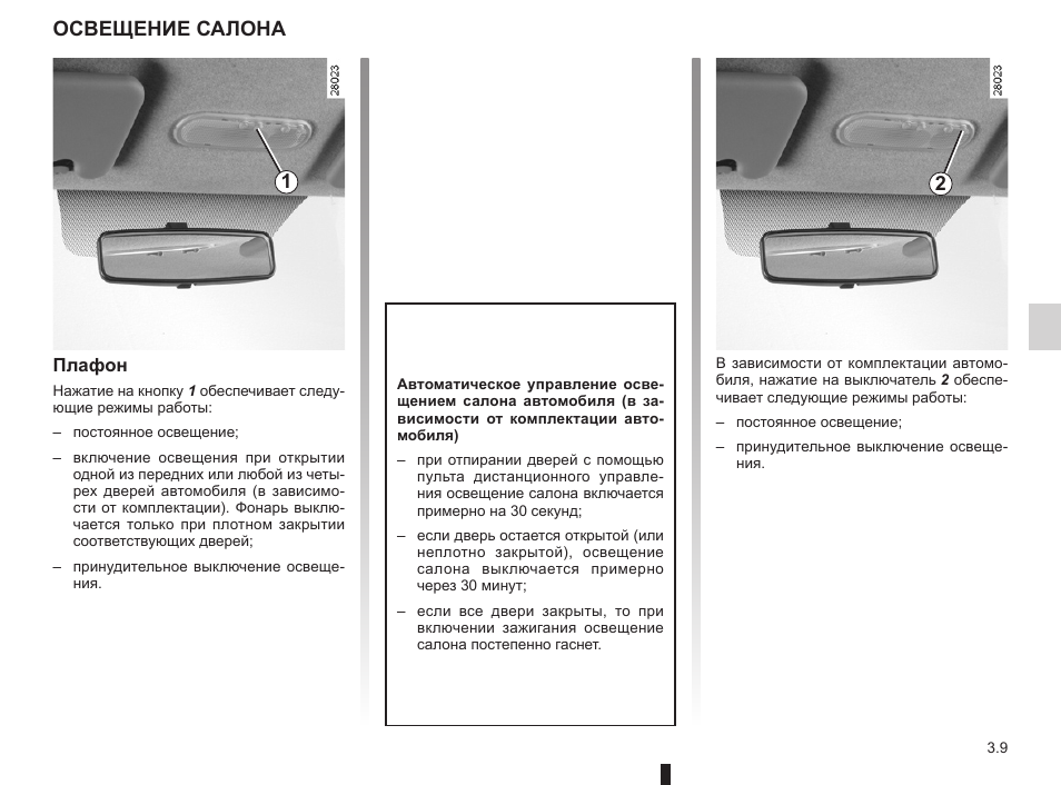Не гаснет свет в салоне при закрытых дверях рено логан
