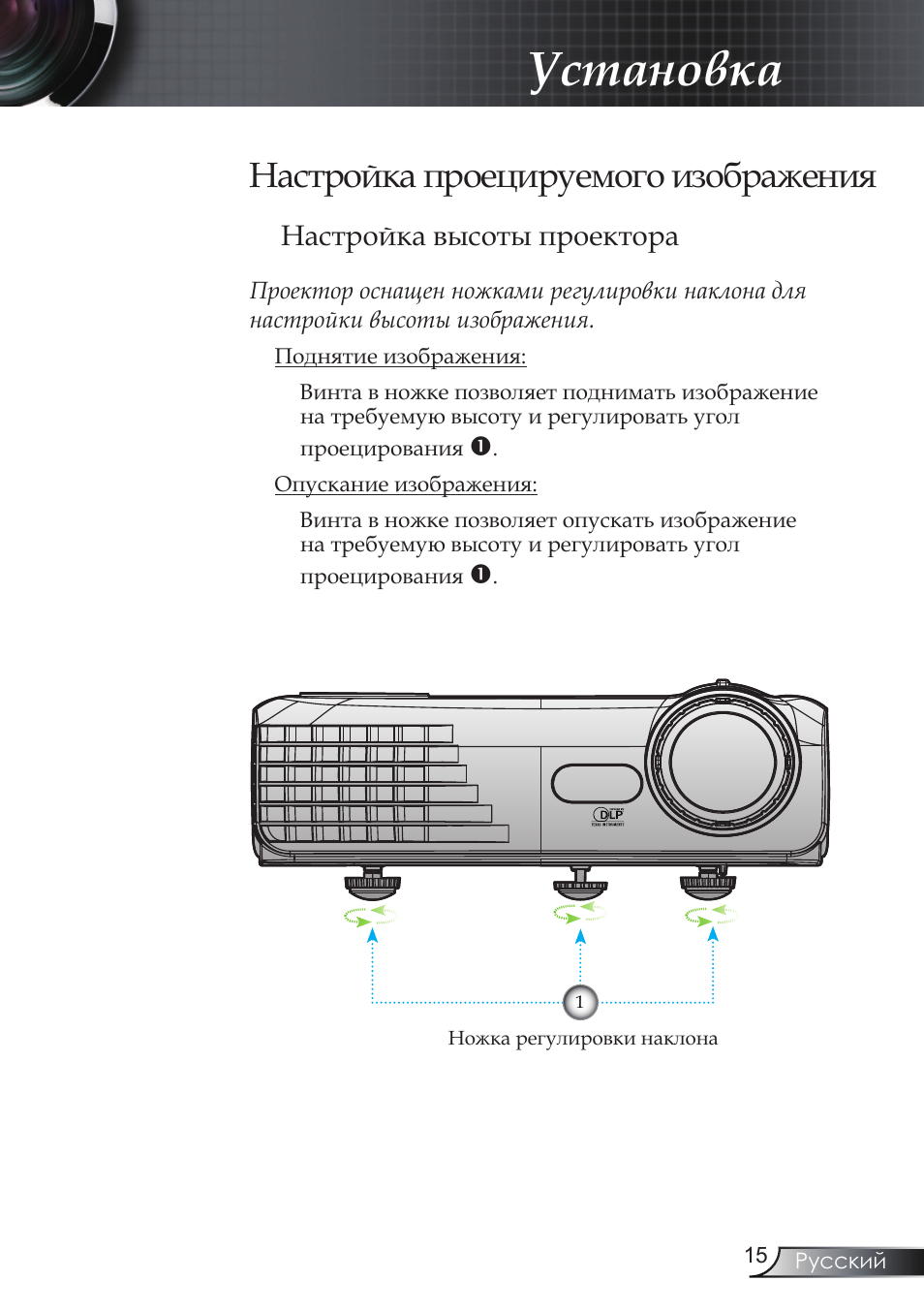 Настройки изображения проектора