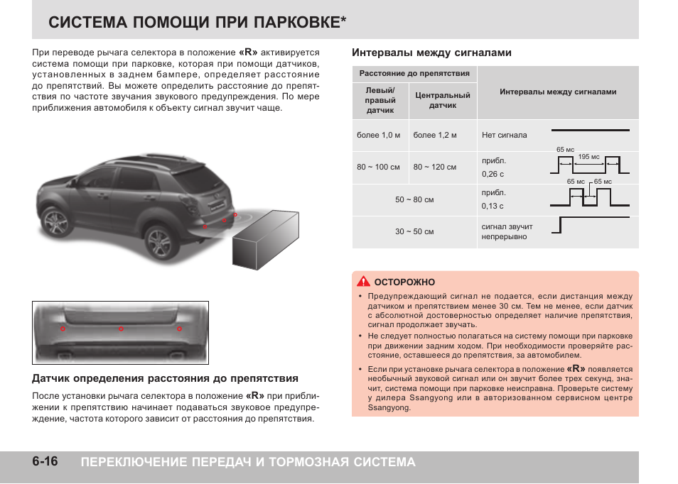 Поддержка сигнализацией аварийного сближения при парковке pdc отказала