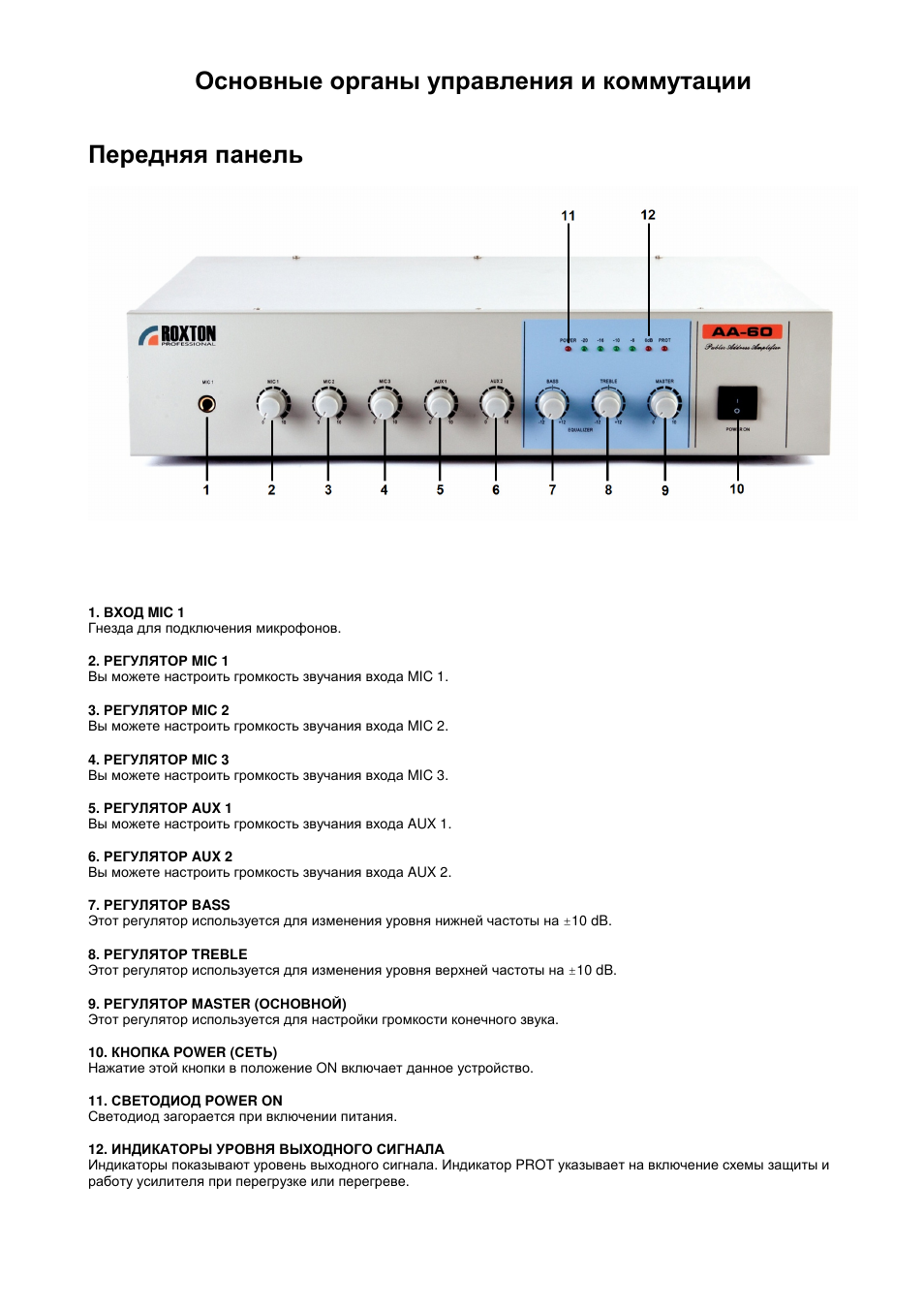 Схема подключения roxton aa 35