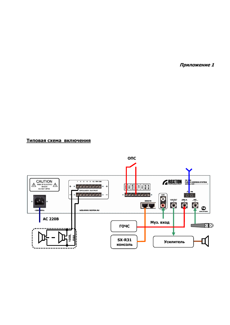 Roxton sx480 схема подключения