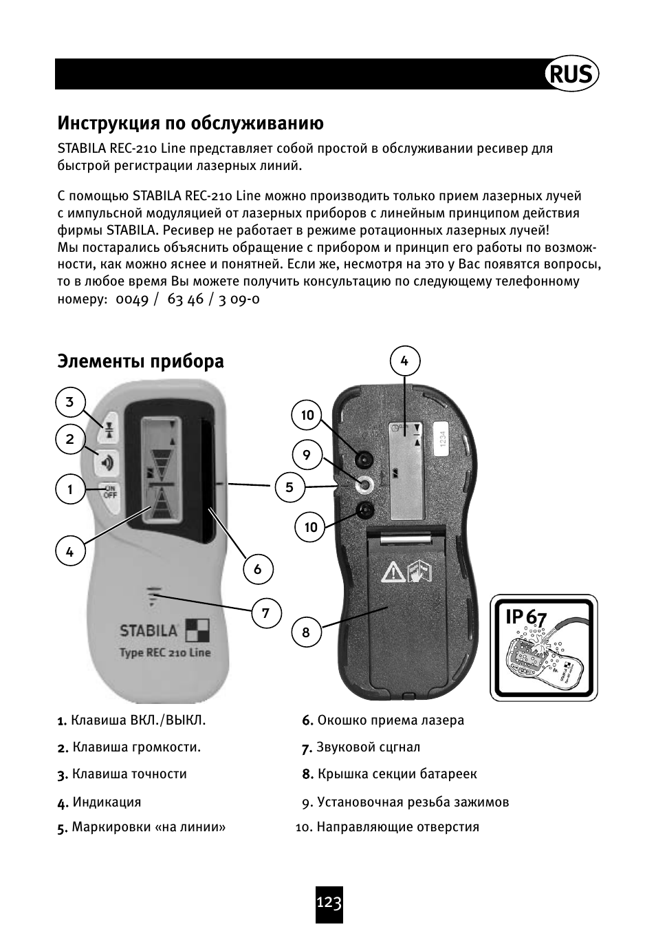 Инструкция прибора