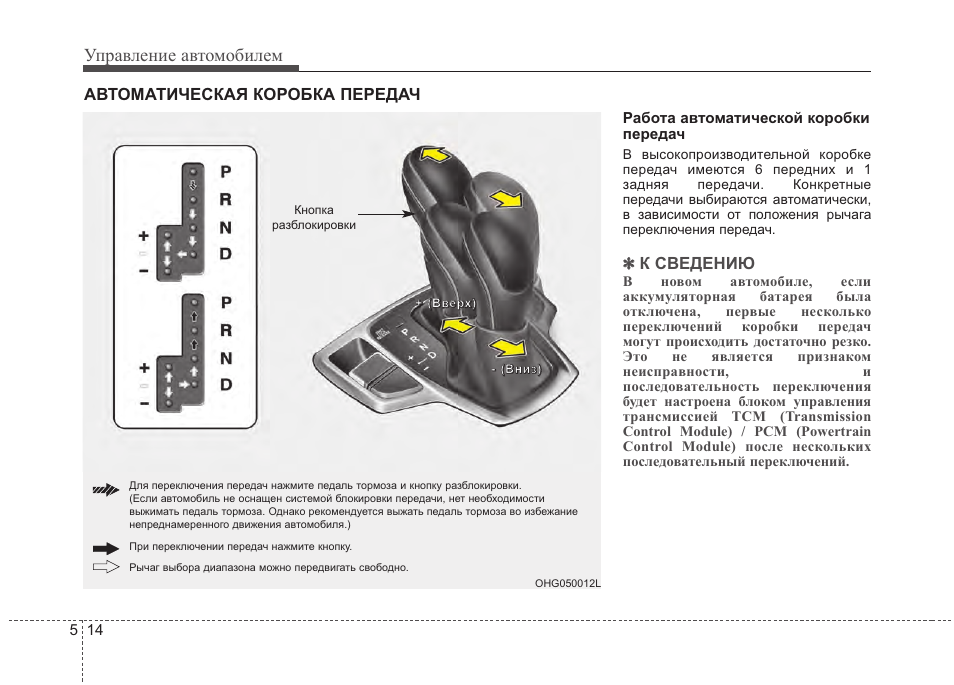 Схема автомат коробка переключения передач