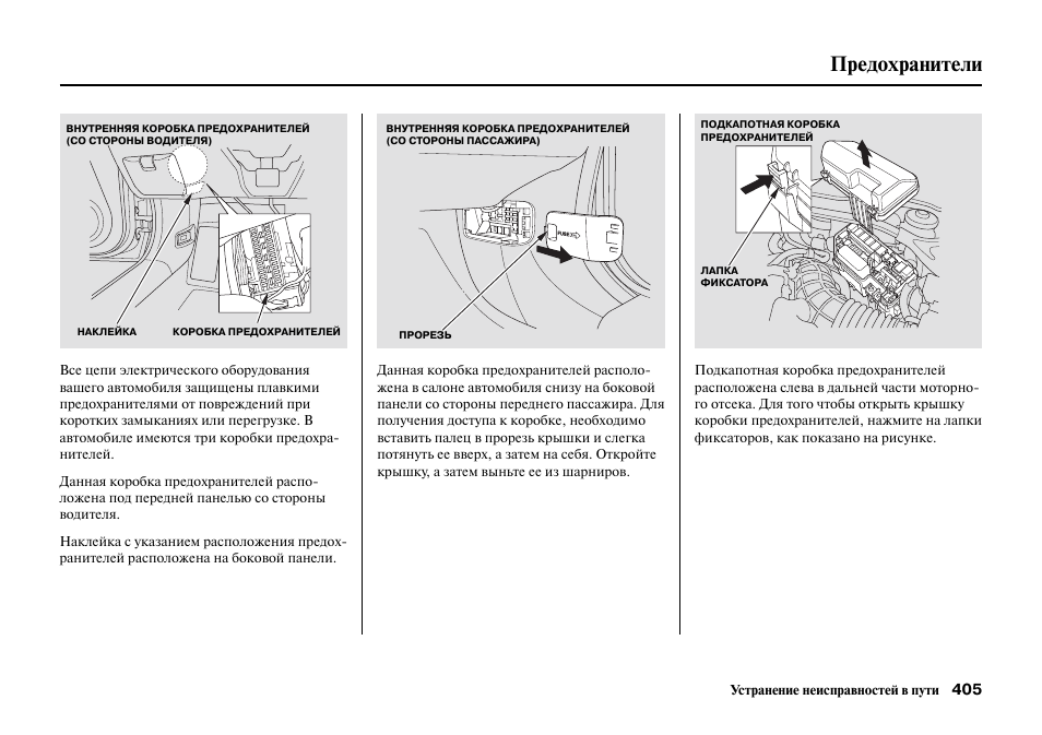 Схема предохранителей accord 7