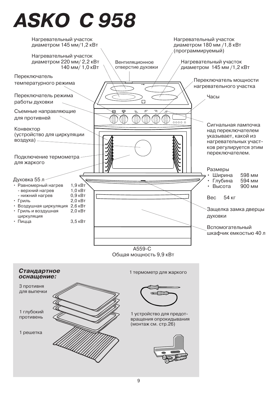 asko духовой шкаф инструкция