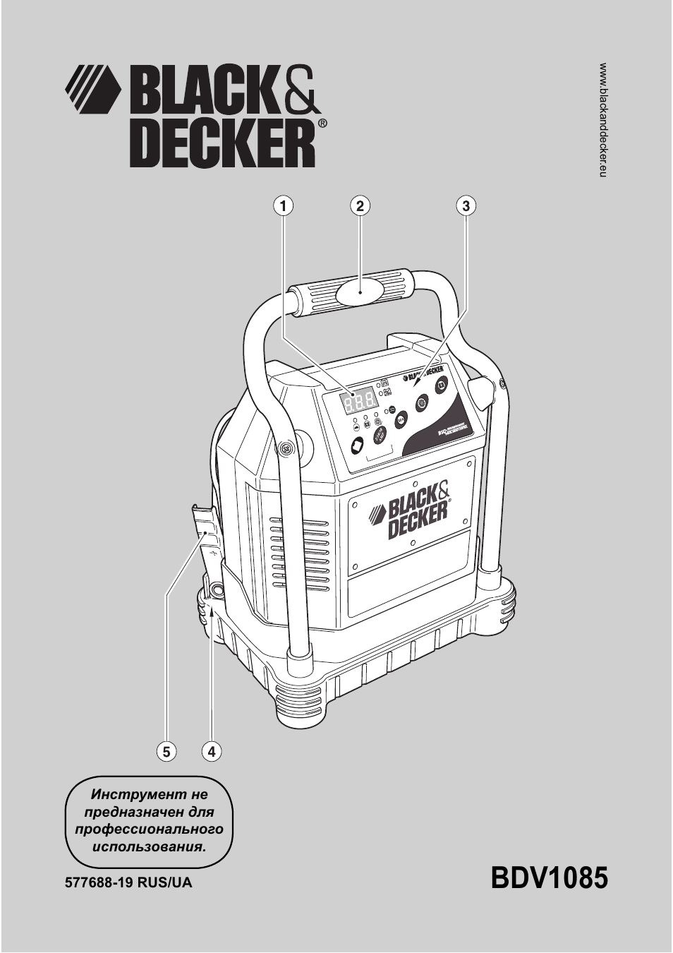 BLACK & DECKER BDV1085 INSTRUCTION MANUAL Pdf Download