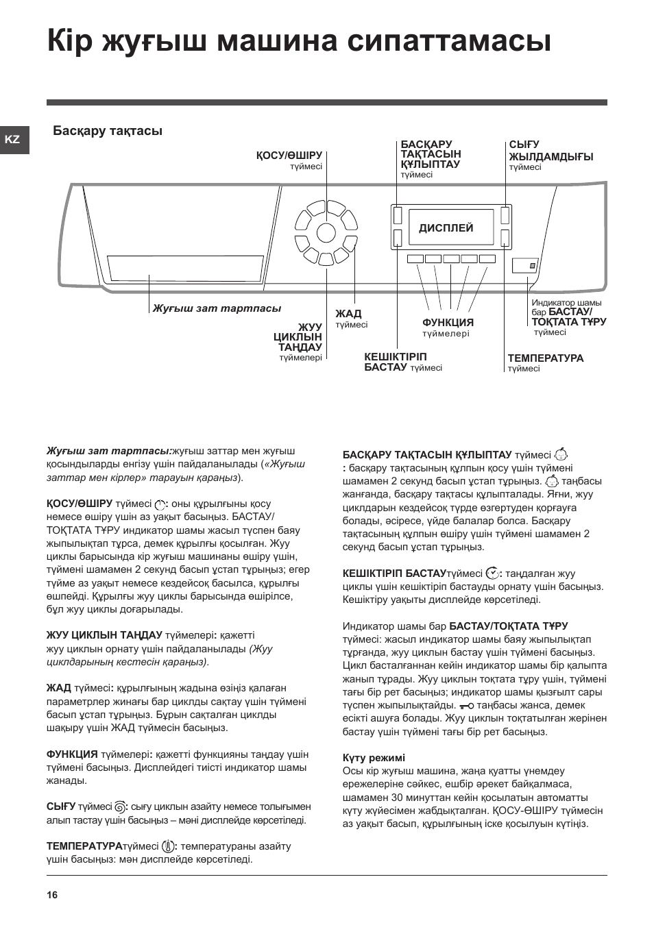 Инструкция к стиральной машине hotpoint