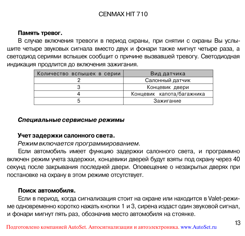 Сигнализация cenmax 900 инструкция