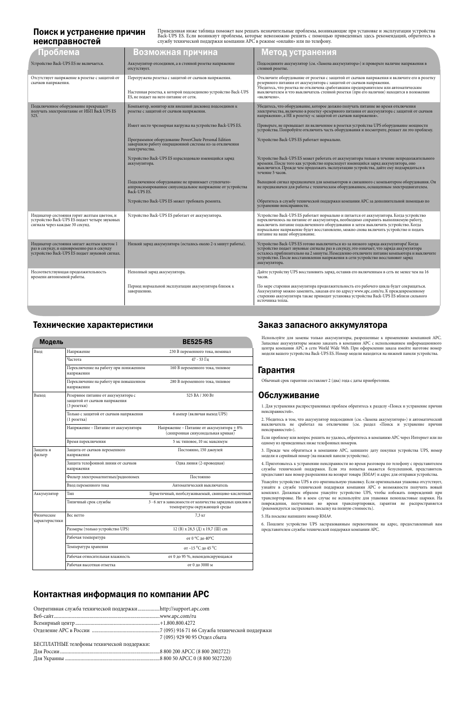 Apc back ups es 525 схема