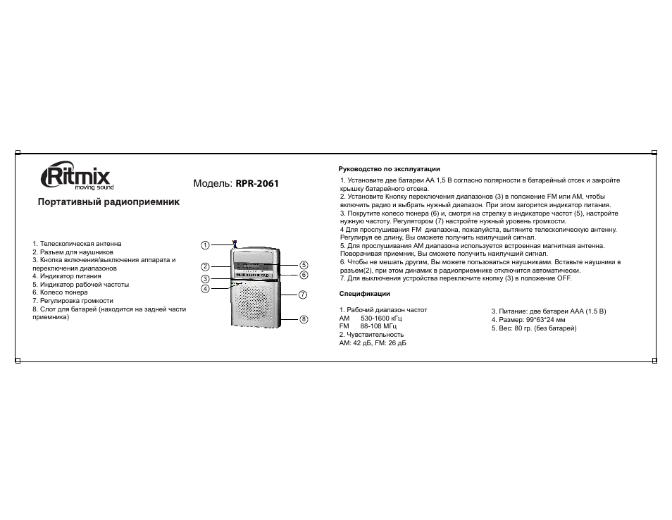 Ritmix rpr 102 схема