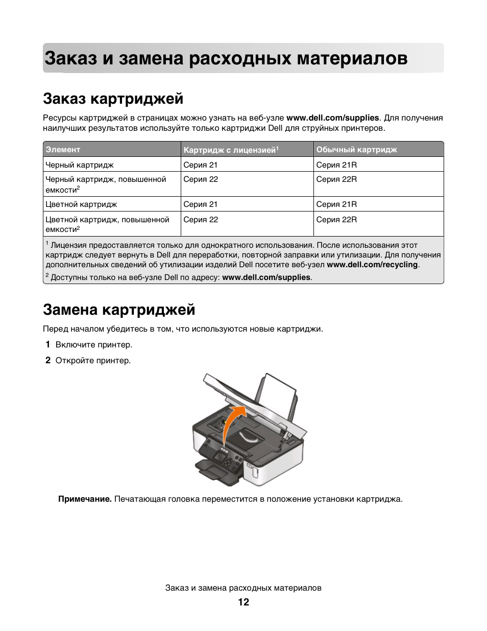 Ошибка памяти расходного материала принтер