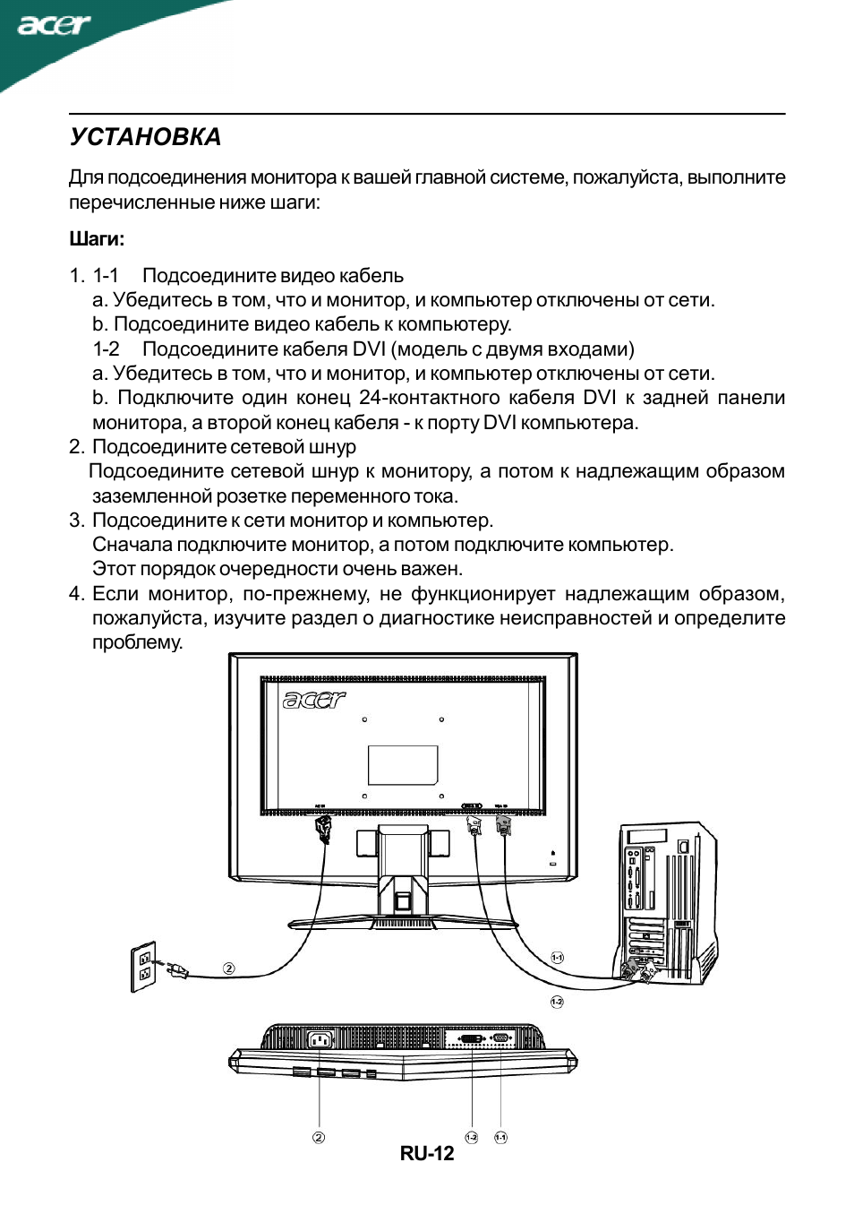 Acer g246hl схема