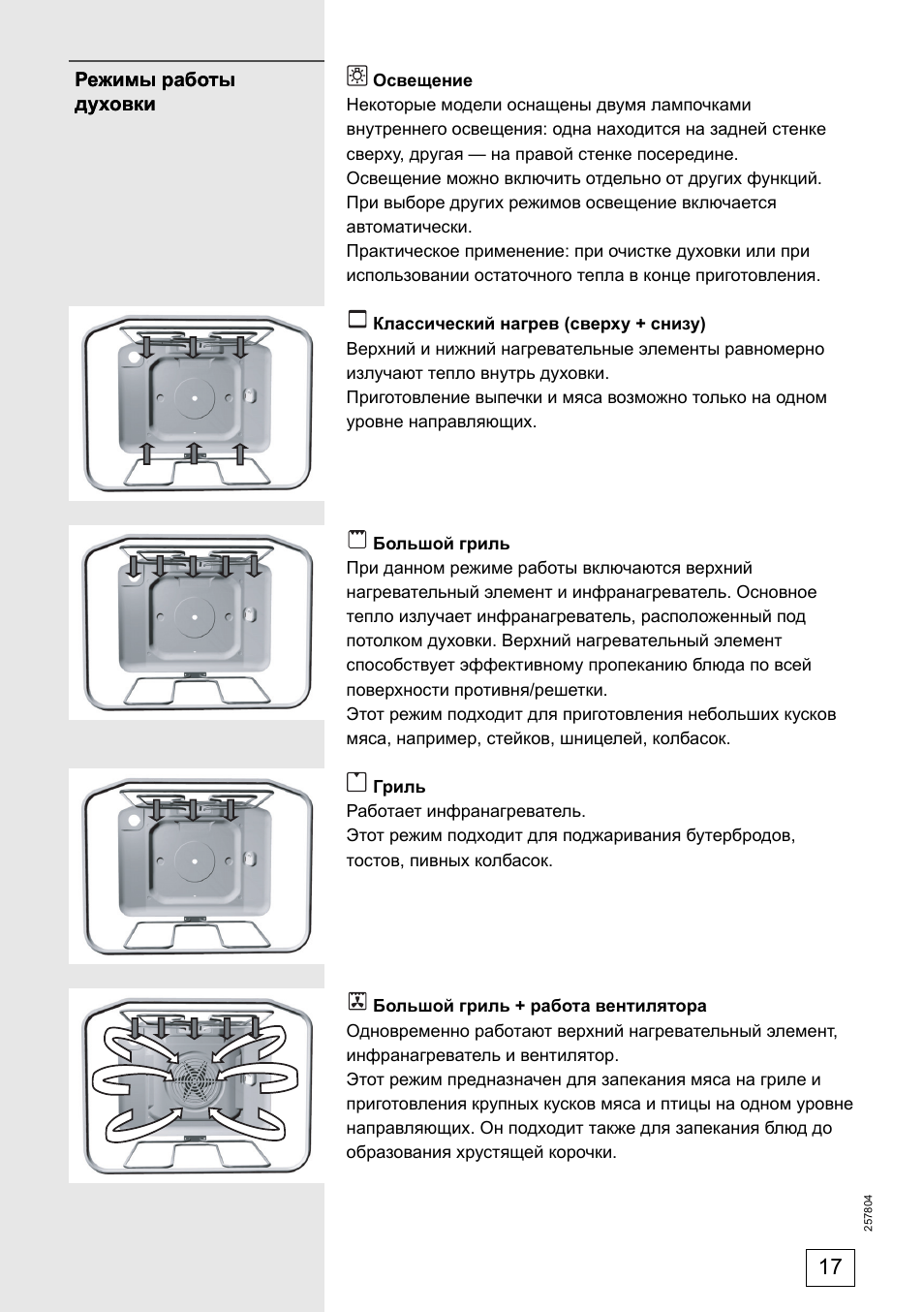 Духовой шкаф Gorenje режимы готовки