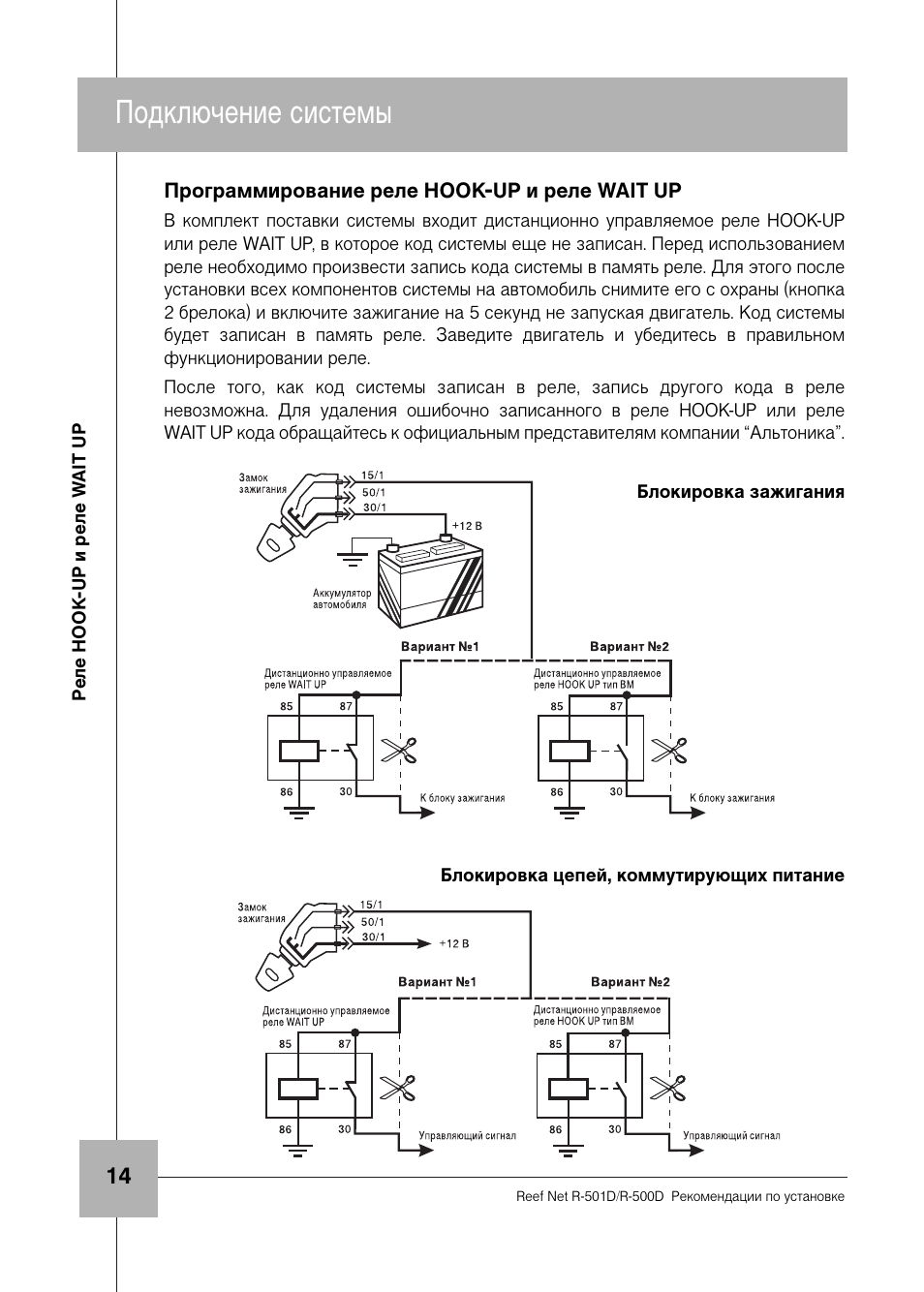 Альтоника схема подключения