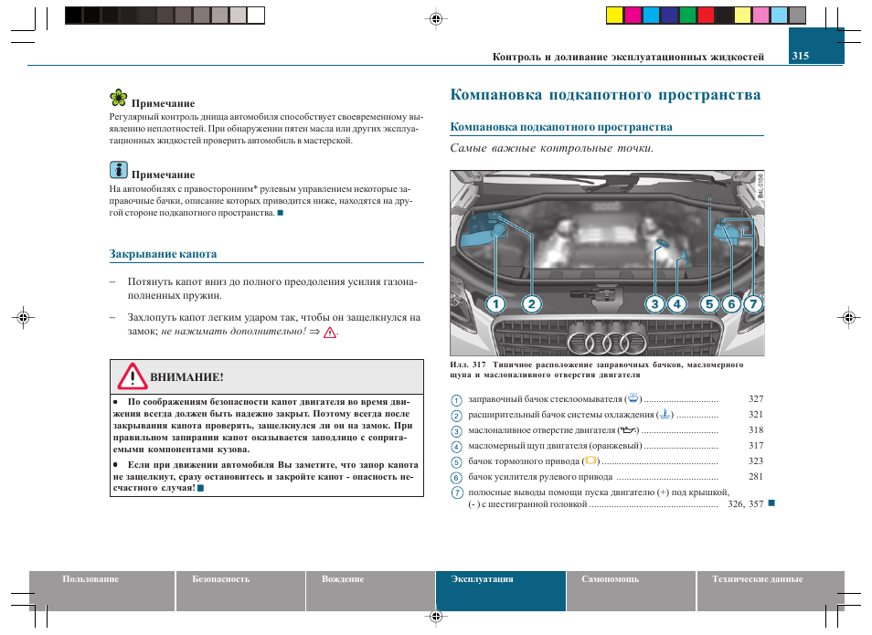 Ауди q7 подкапотное пространство