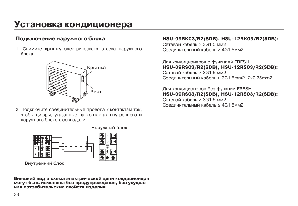 Наружный блок кондиционера схема