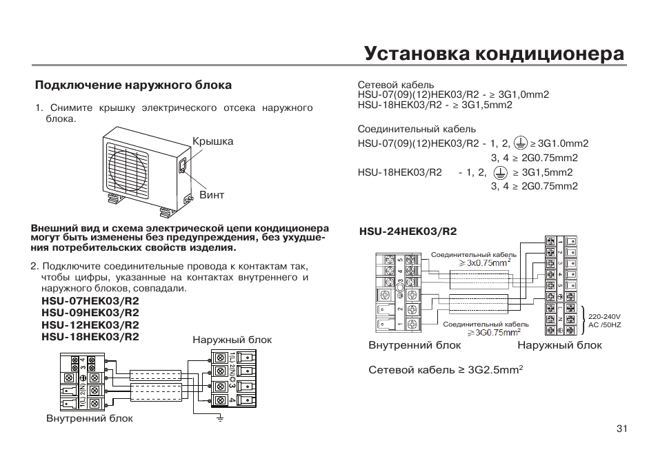 Схема подключения кондиционера haier