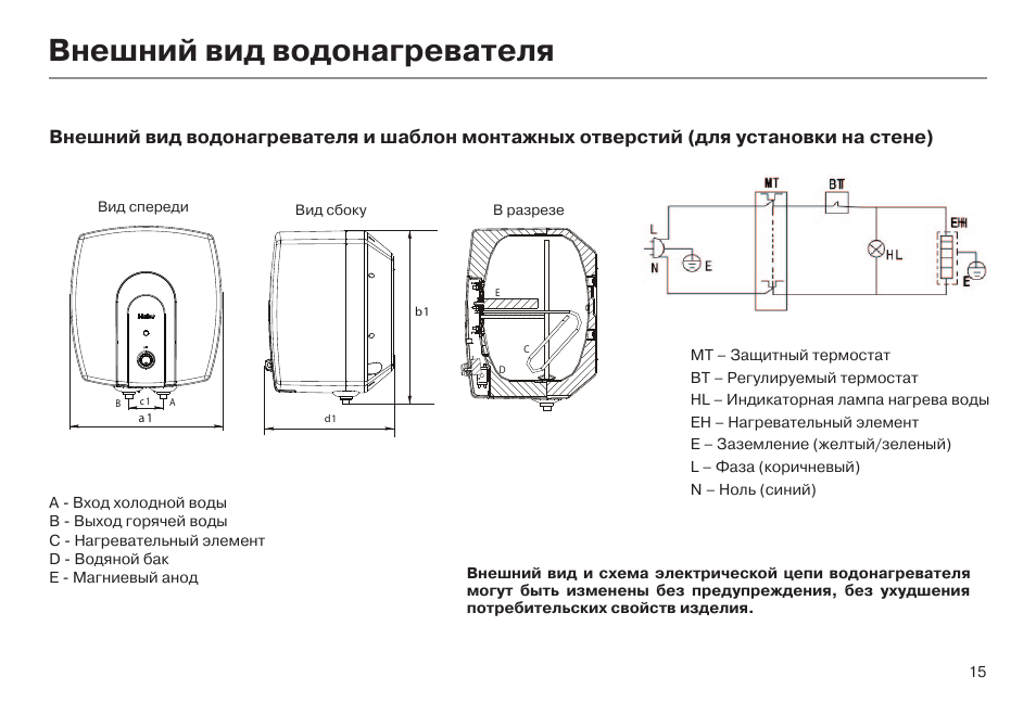 Схема водонагревателя haier