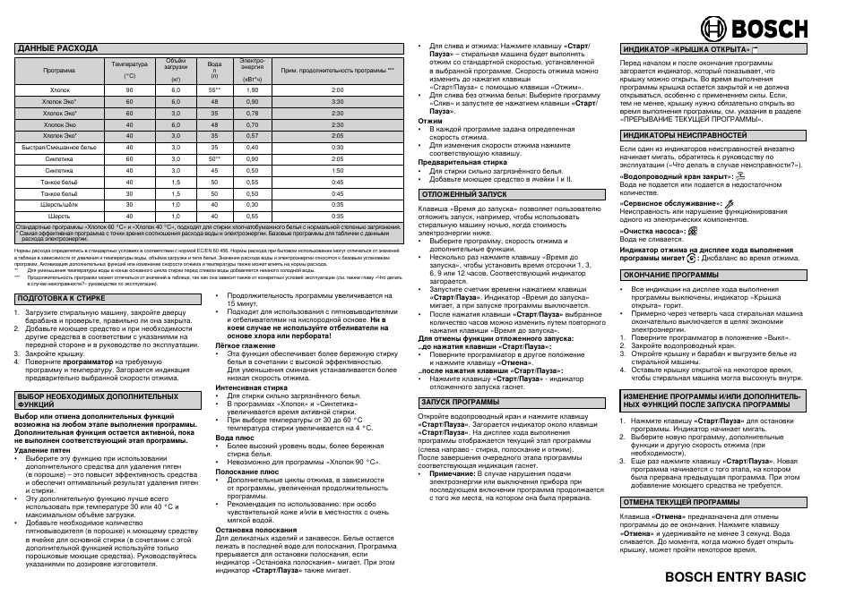 Bosch classixx 6 вертикальная загрузка схема