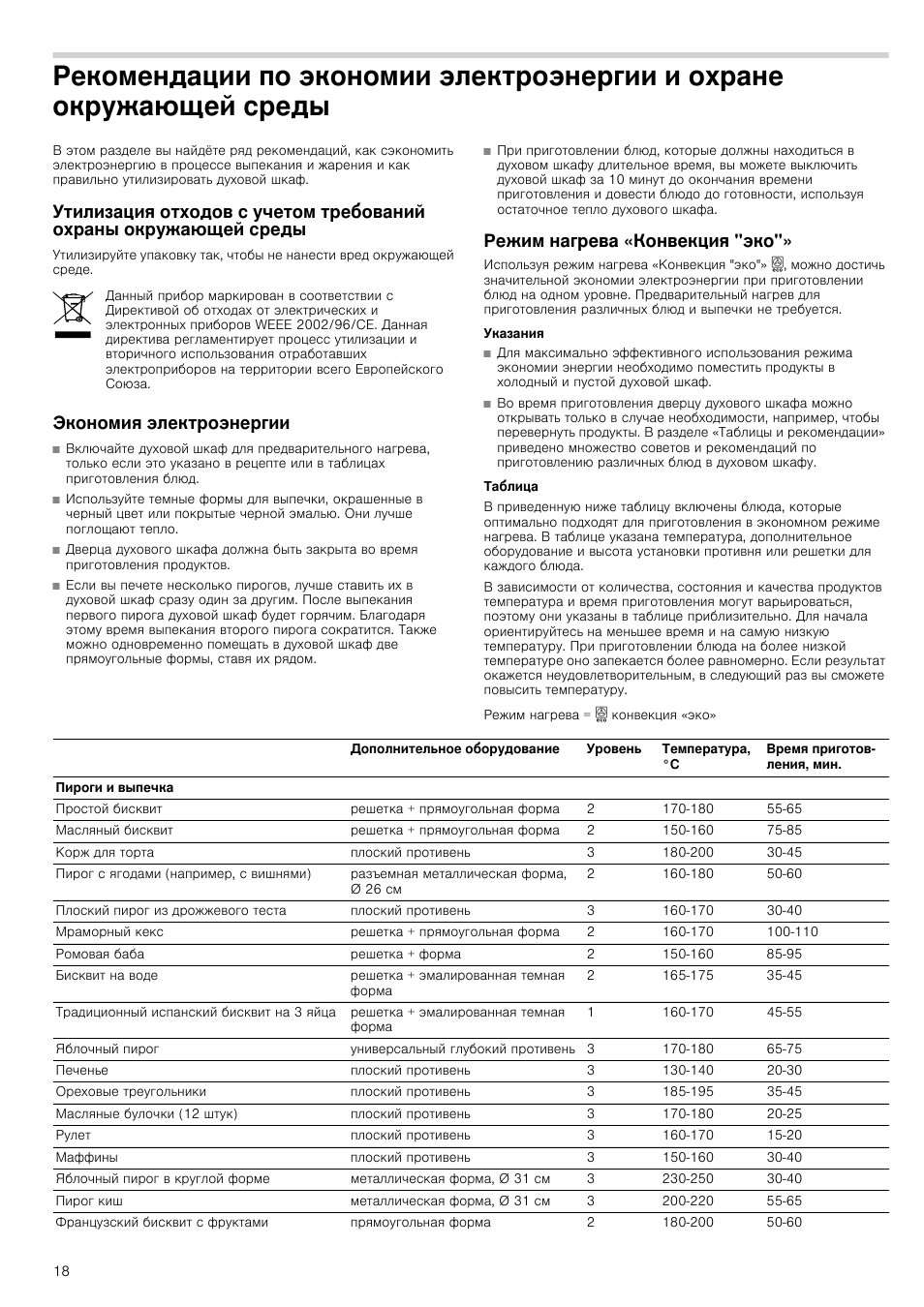 Инструкция эксплуатации духового шкафа бош