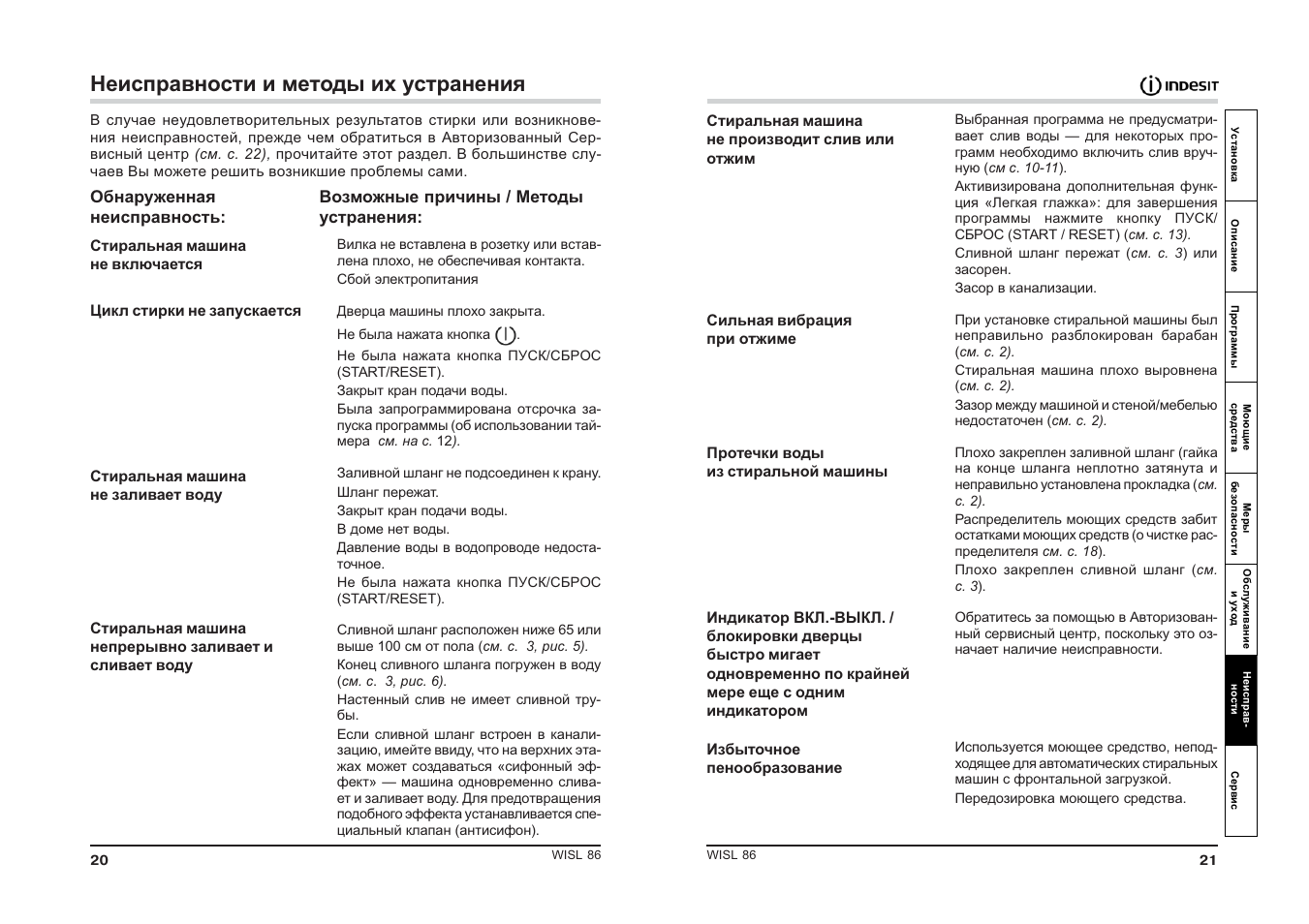 Стиральная машина индезит wisl 105 инструкция по применению на русском с фото