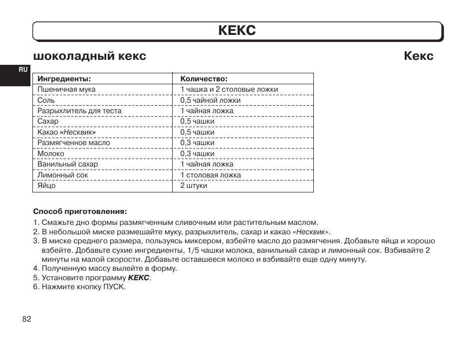 Рецепт кекса для хлебопечки фирст