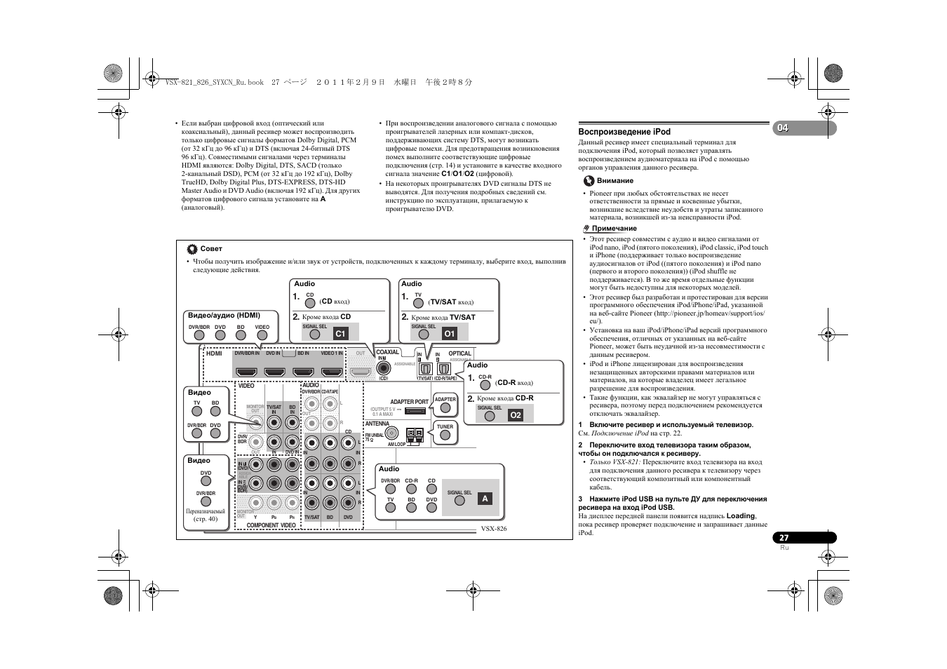 Vsx 827 pioneer схема