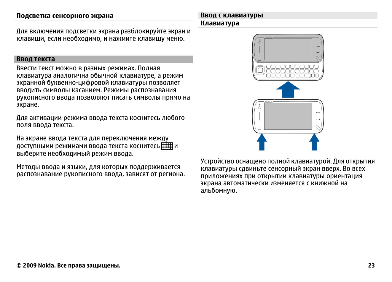 Инструкция клавиатуры