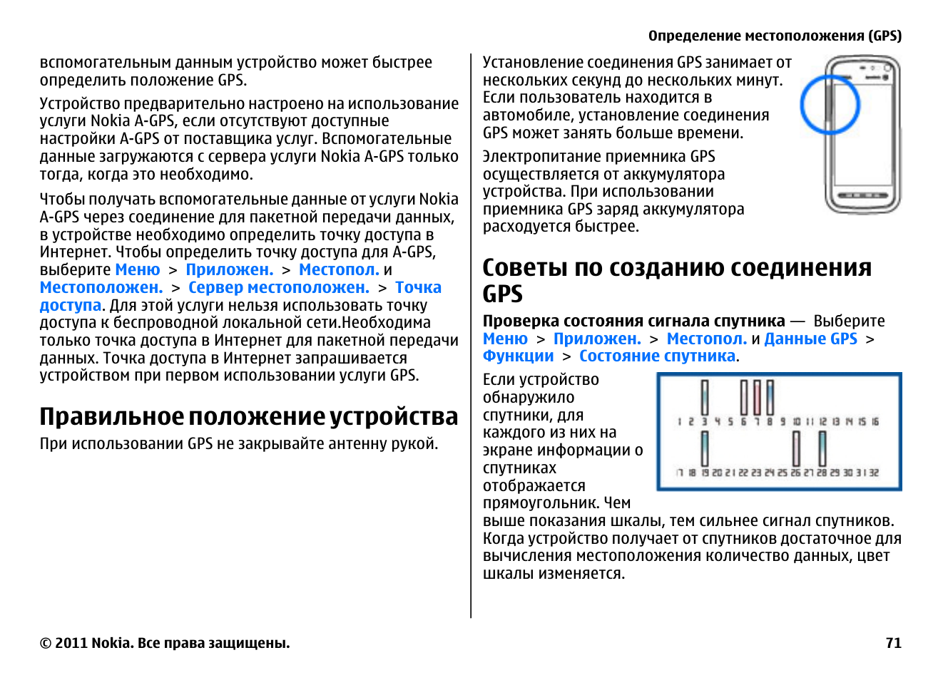 Положение устройства