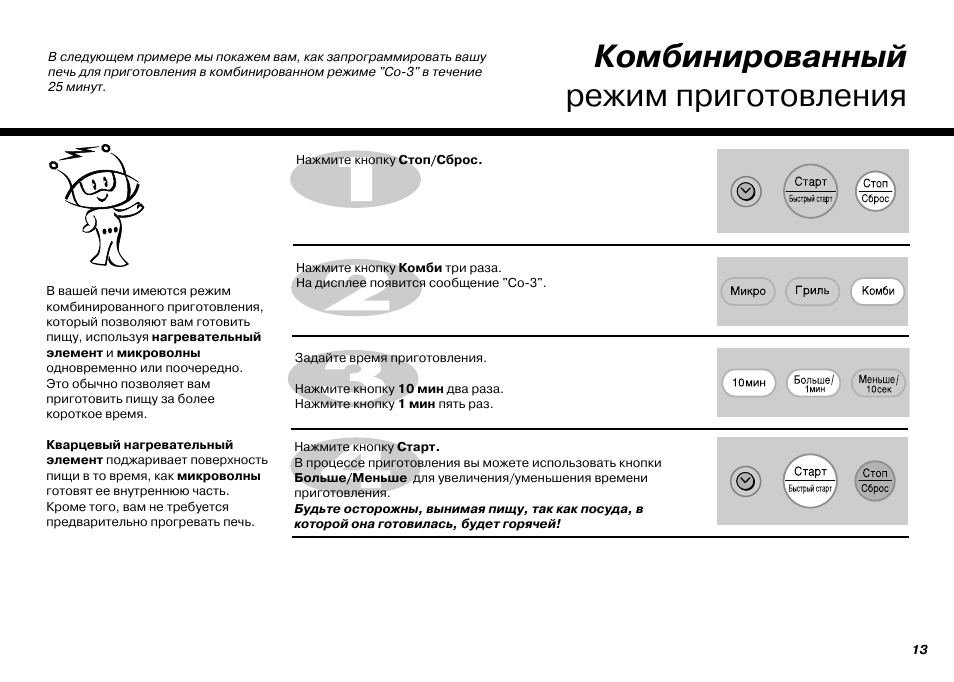 Режимы микроволновки для пиццы